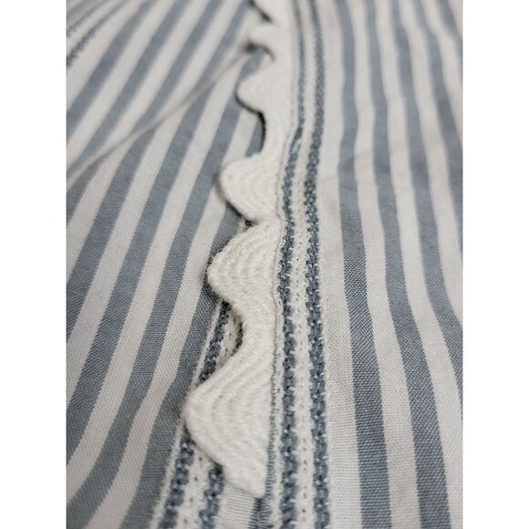 Sam Edelman Vida Stripe Ruffle Scallop Womens Top Medium - Picture 10 of 12